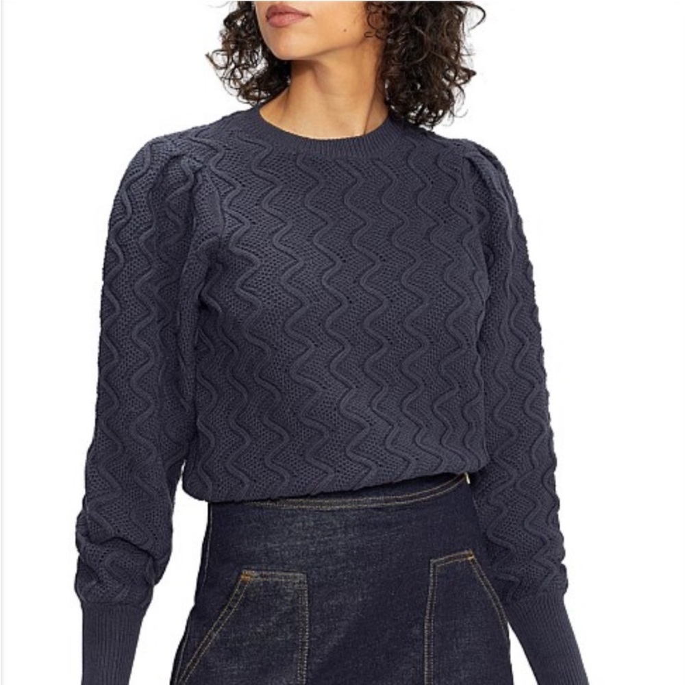 Ted Baker London Romanu Cotton Blend Pointelle Sweater Size 3